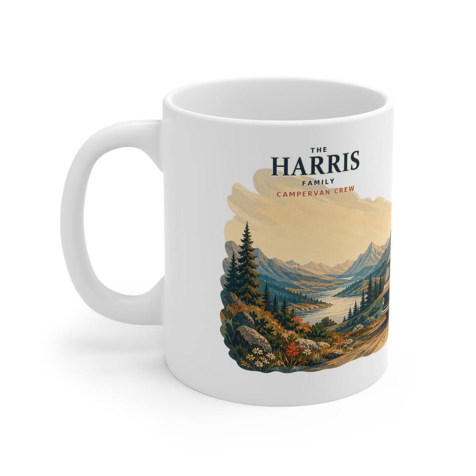 Campervan Crew ceramic mug — Two Cairns Studio Etsy catalogue image